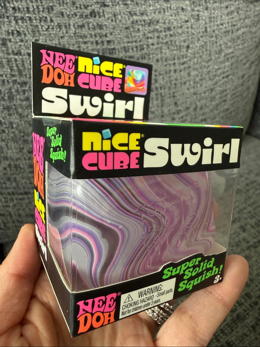 BNIB NeeDoh Nice Cube Swirl, Purple/Pink/White